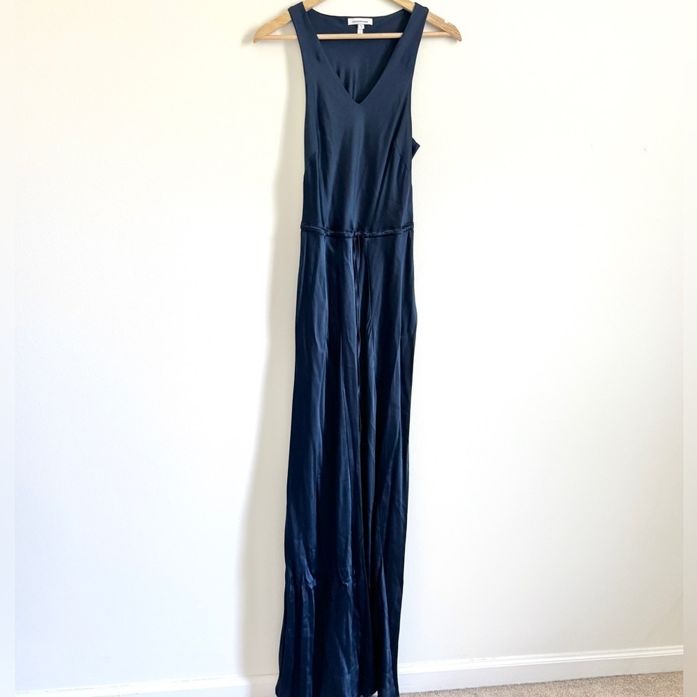 Cavanagh Baker Silk Maxi Dress Size Small Navy Blue Luxury